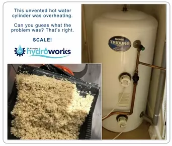 This hot water cylinder was beginning to overheat.